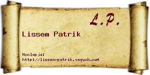 Lissem Patrik névjegykártya